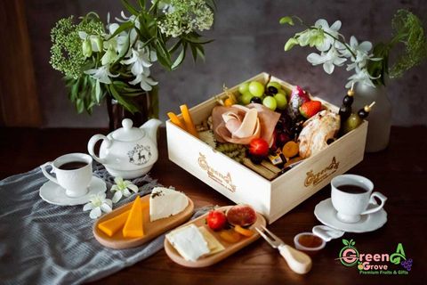 Gourmet Grazing Platter Solid Wooden Gift Box (Sweet & Savoury) [1]