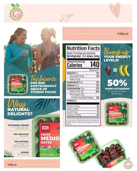 USA Premium USDA Organic Whole Fresh Medjool Dates (Natural Delights®)