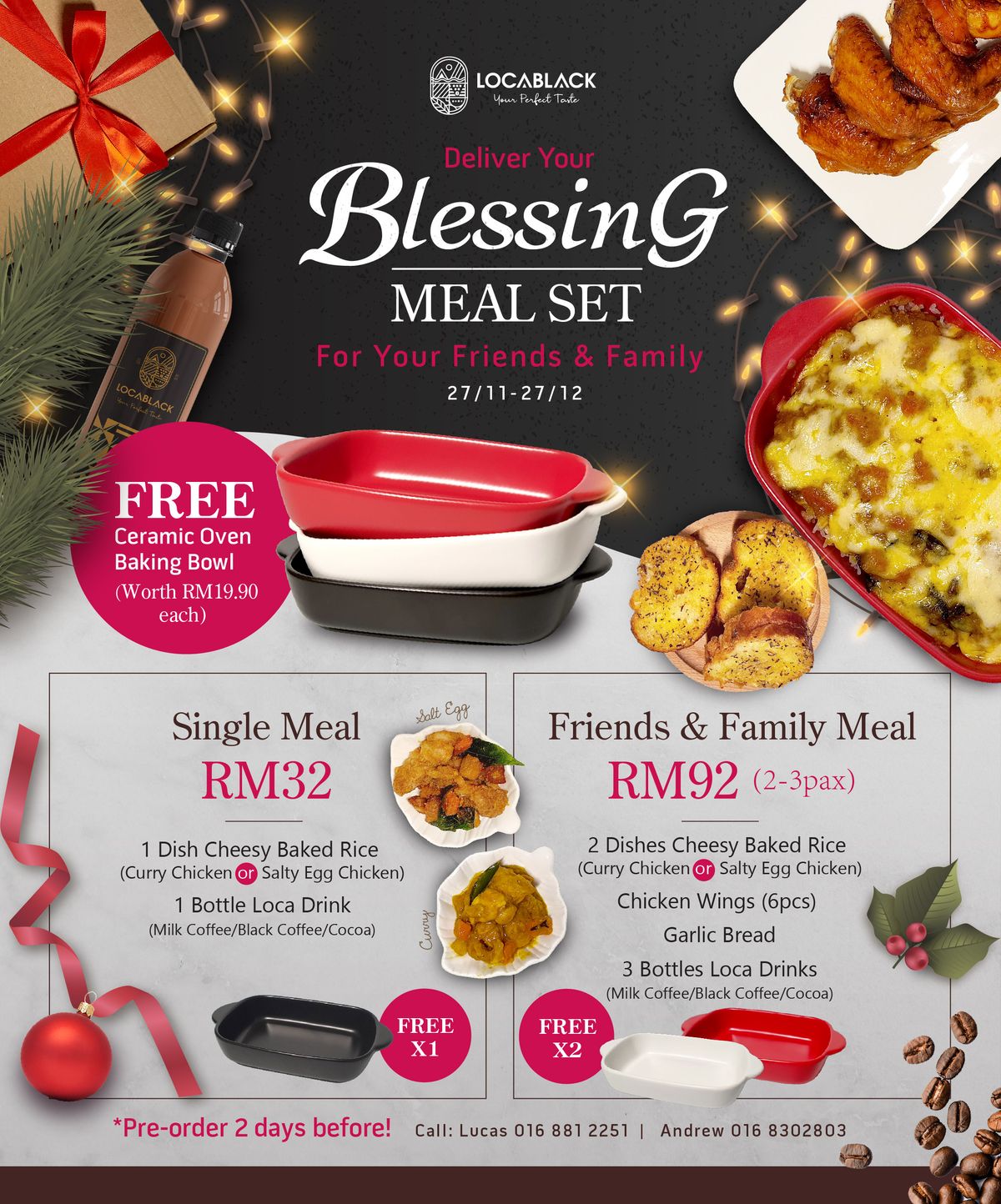 Locablack Christmas Blessing Meal Set