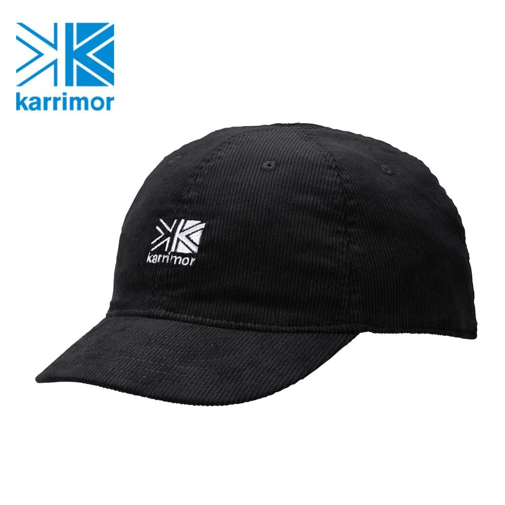 日系[ Karrimor ] corduroy logo cap 燈芯絨小帽 黑.jfif