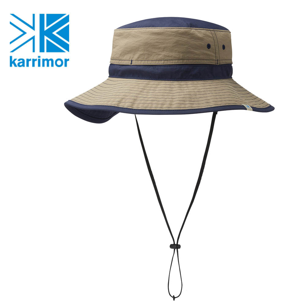 日系[ Karrimor ] ventilation classic Hat ST 透氣圓盤帽 深米黃海軍藍.jfif