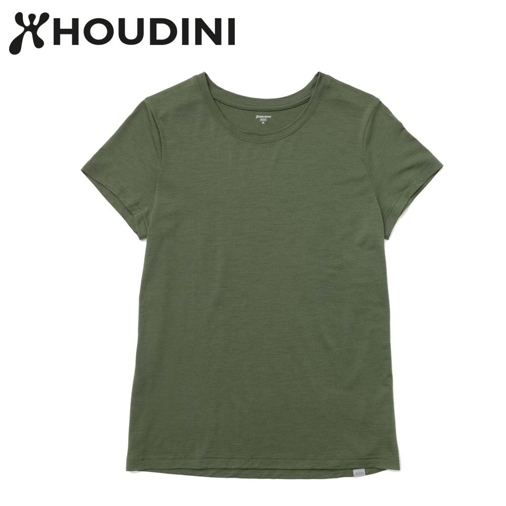 瑞典【Houdini】W`s Desoli Tee 女款美麗諾羊毛短袖內層衣 烏托邦綠.jpg