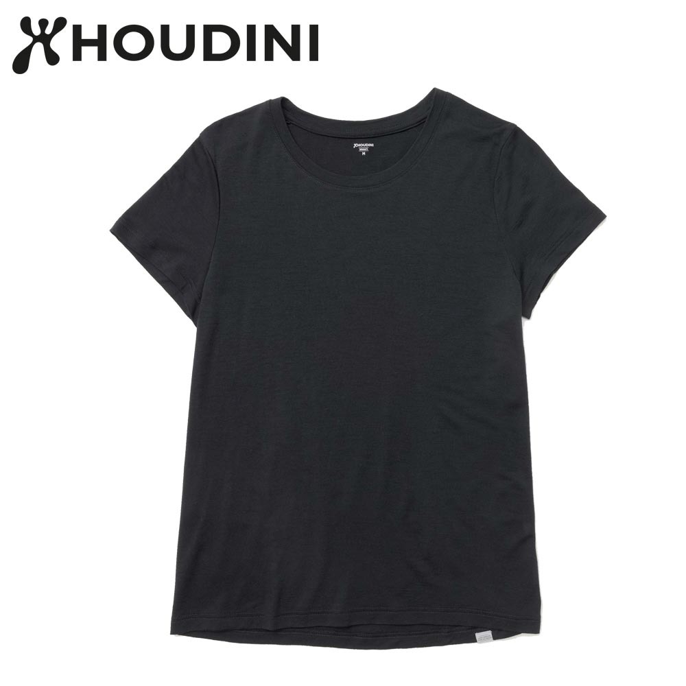 瑞典【Houdini】W`s Desoli Tee 女款美麗諾羊毛短袖內層衣 純黑.jpg