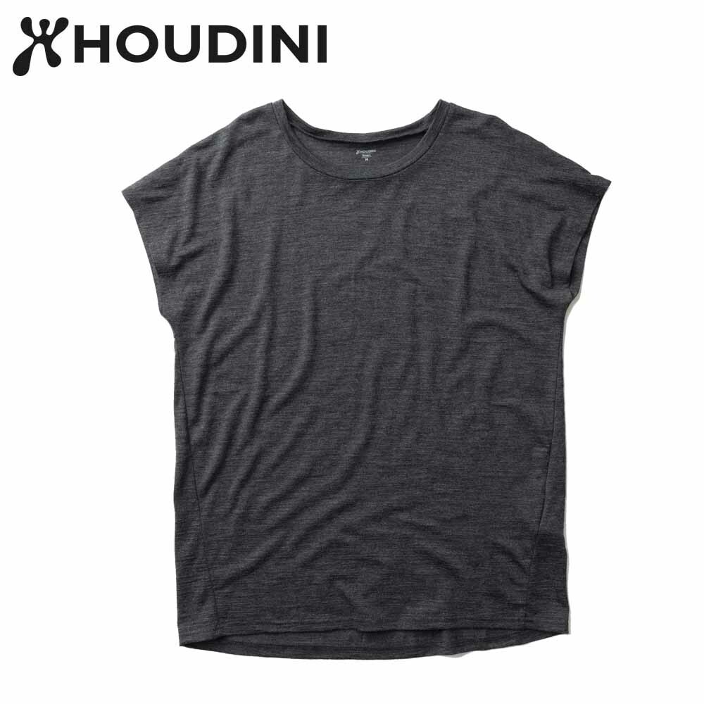 瑞典【Houdini】Ｗ`s Activist Tee 女 羊毛混紡天絲短袖 純黑.jpg
