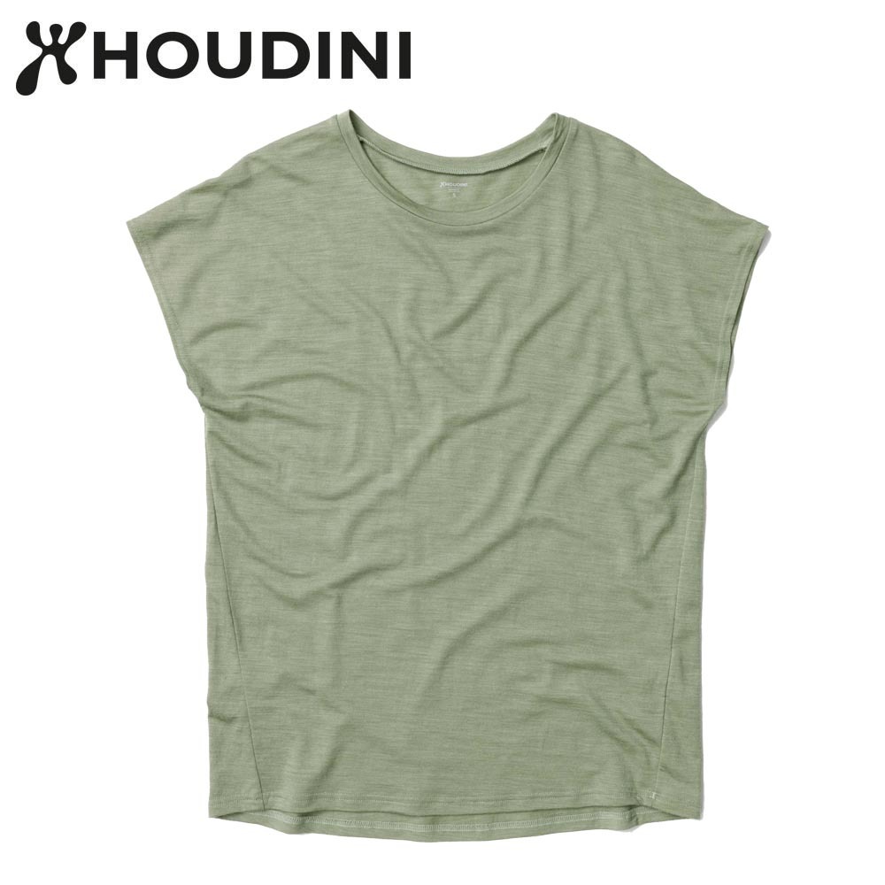 瑞典【Houdini】Ｗ`s Activist Tee 女 羊毛混紡天絲短袖 碗豆綠.jpg