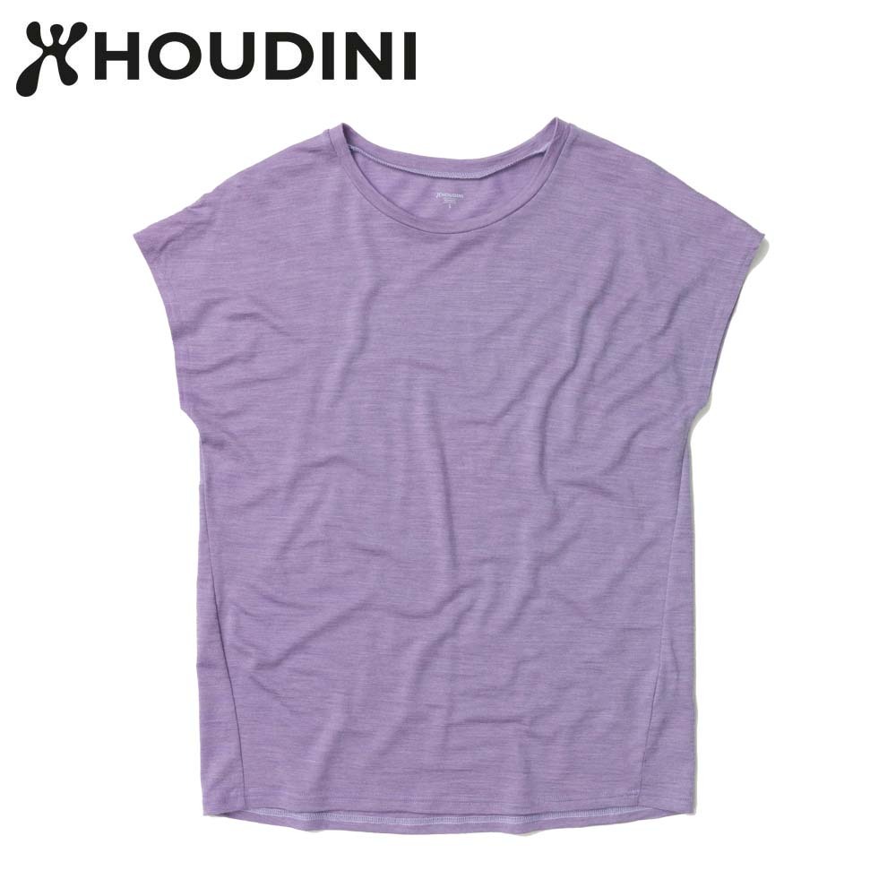 瑞典【Houdini】Ｗ`s Activist Tee 女 羊毛混紡天絲短袖 薰衣草紫.jpg
