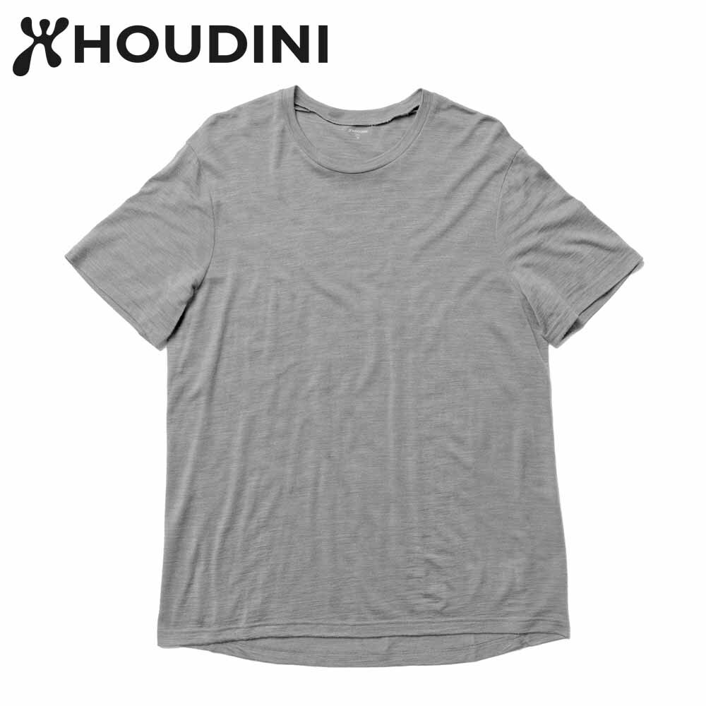 瑞典【Houdini】M`s Activist Tee 男 羊毛混紡天絲短袖 柔軟灰.jpg