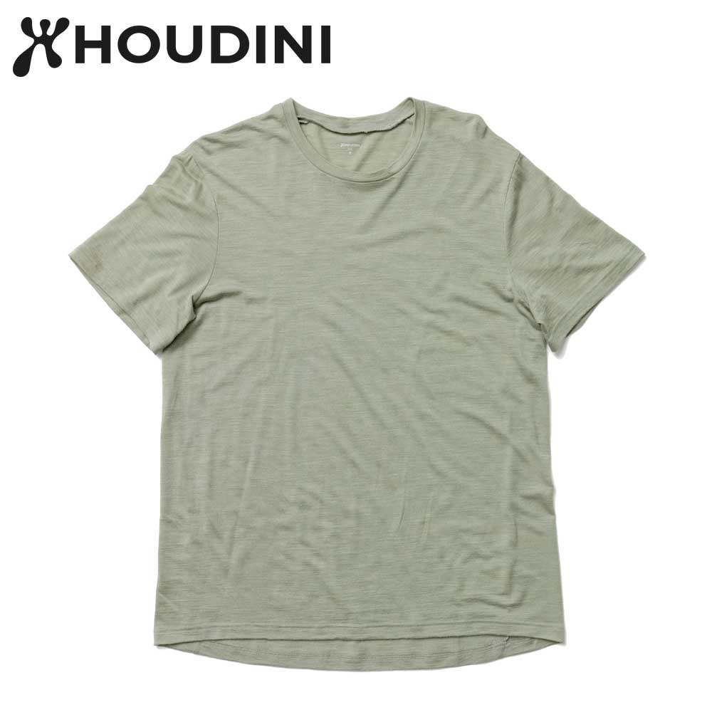 瑞典【Houdini】M`s Activist Tee 男 羊毛混紡天絲短袖 中間綠.png