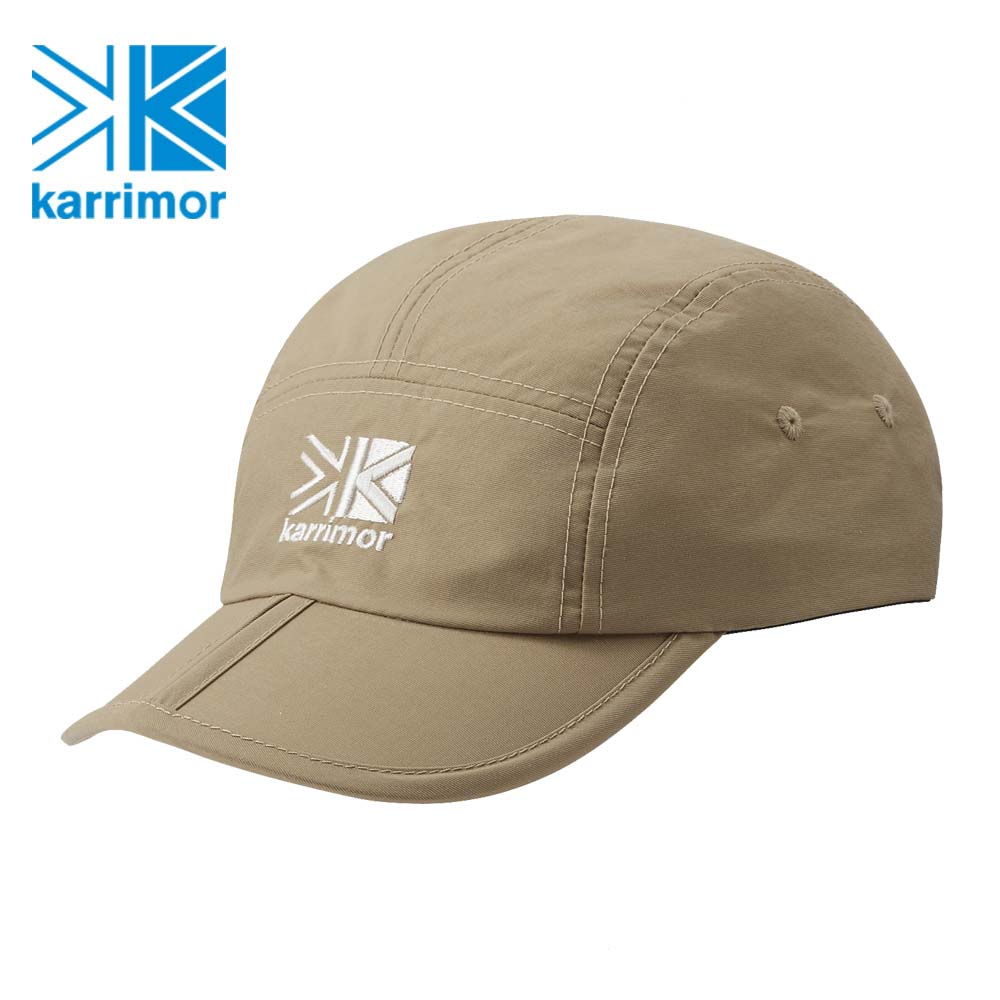 日系[ Karrimor ] folding cap 經典LOGO刺繡小帽 米黃