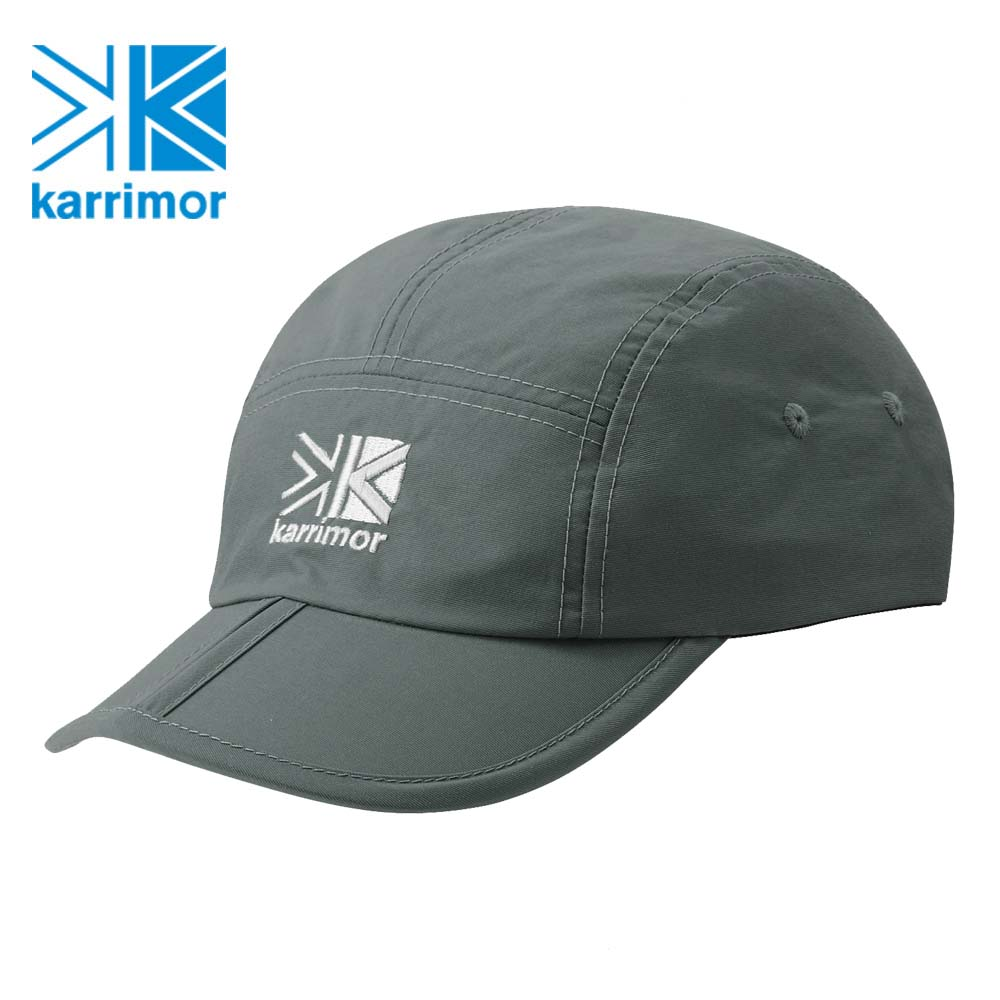 日系[ Karrimor ] folding cap 經典LOGO刺繡小帽 鋼鐵藍