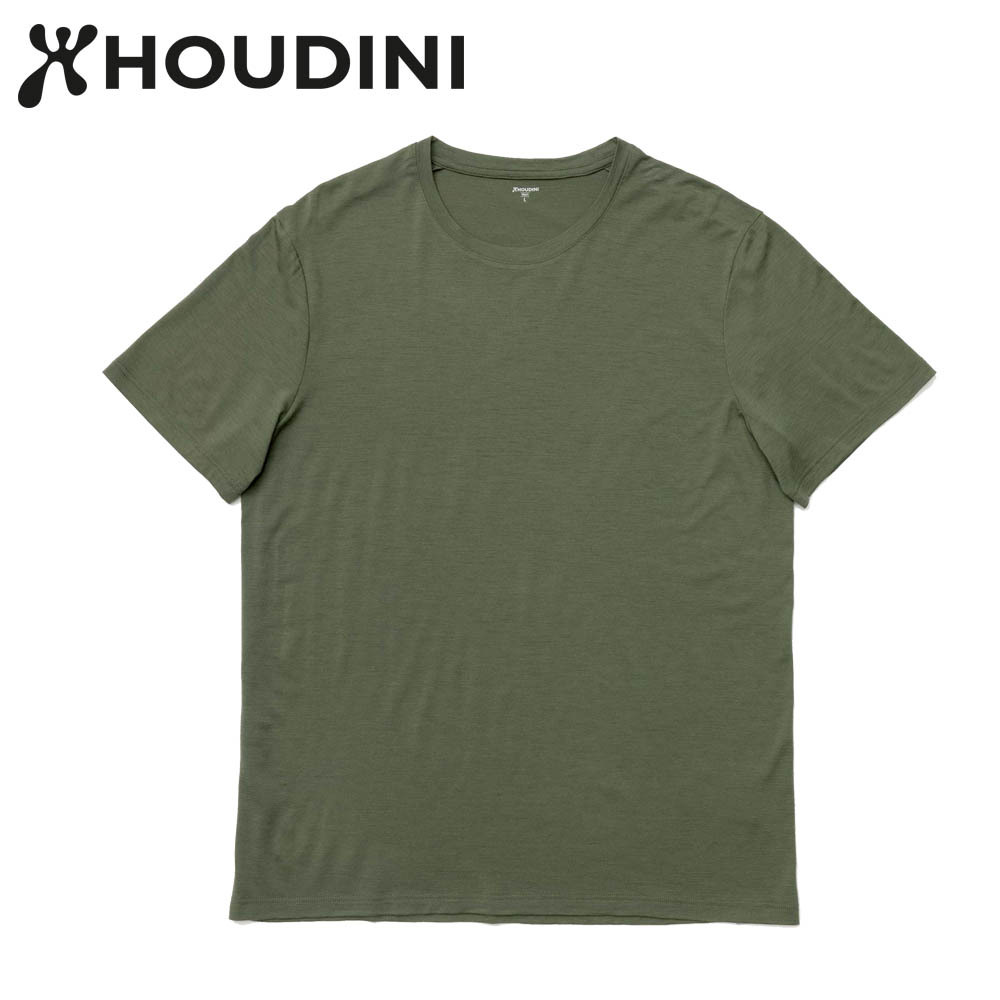 瑞典【Houdini】M`s Desoli Tee 男款美麗諾羊毛短袖內層衣 烏托邦綠