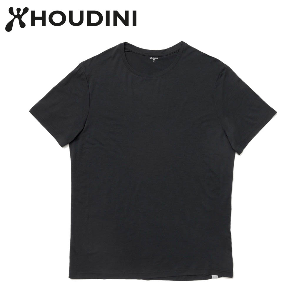 瑞典【Houdini】M`s Desoli Tee 男款美麗諾羊毛短袖內層衣 純黑