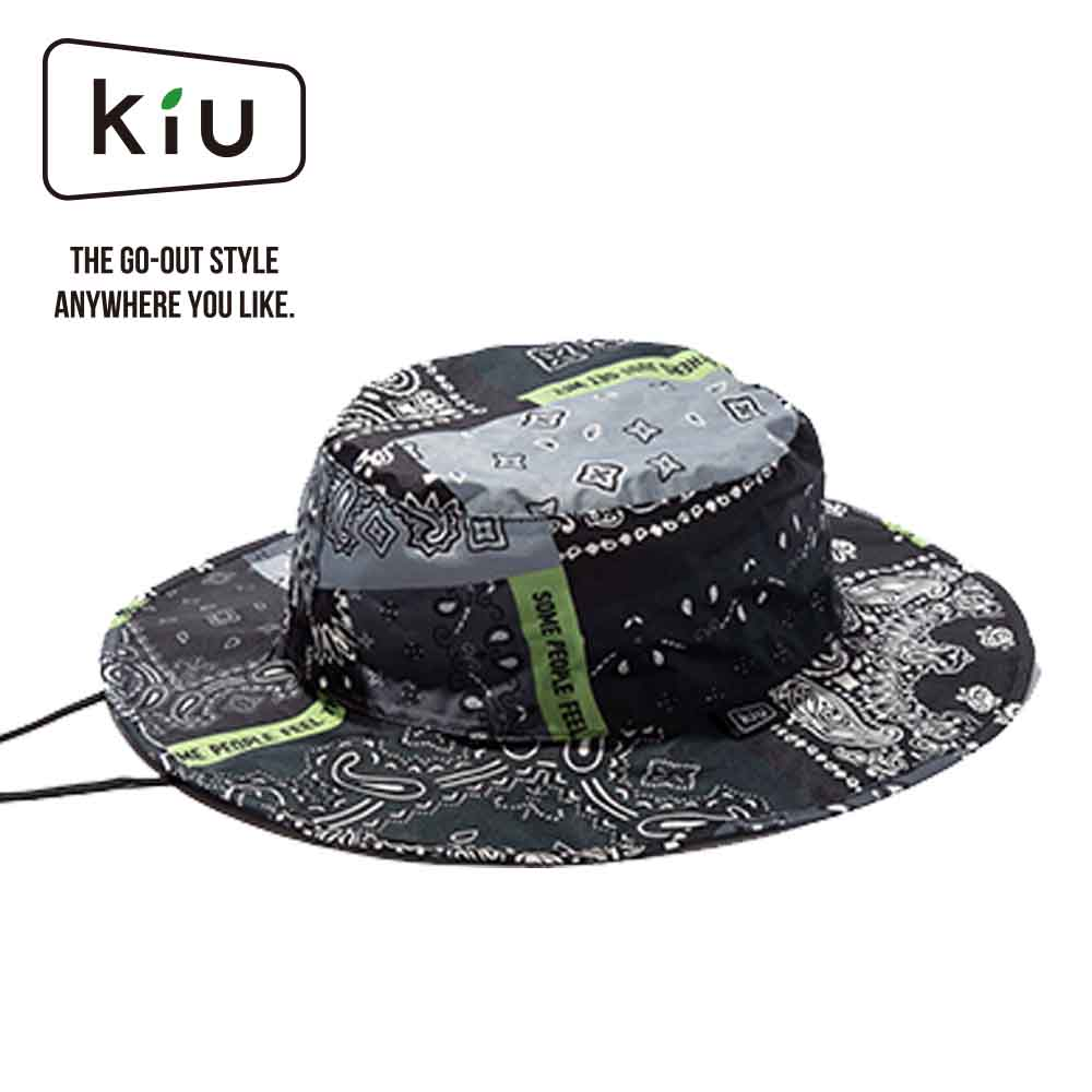 日本【KIU】UV&RAIN PACKABLE SAFARI HAT 抗UV防潑水可收納闊邊帽 拼湊頭巾