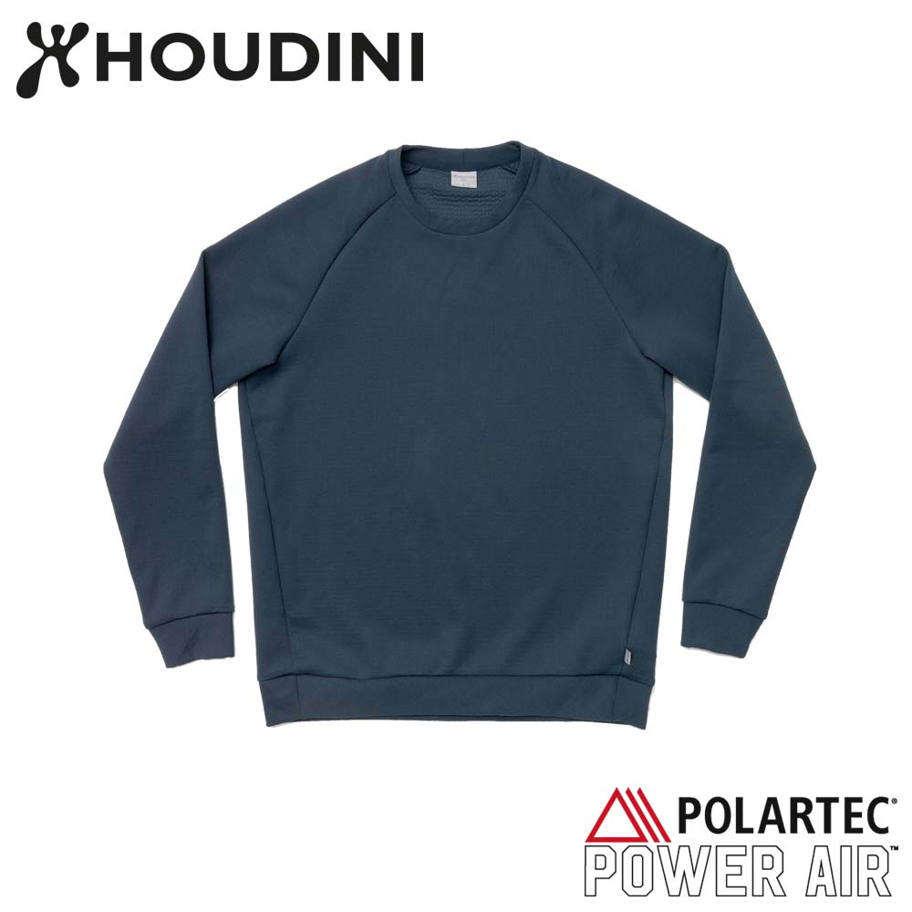 瑞典【Houdini】M`s Mono Air Crew 男款 Polartec® Power Air Light 保暖長袖 藍色幻想