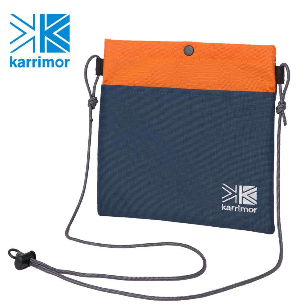 日系[ Karrimor ] sacoche 輕量側背袋 墨水藍南瓜橘