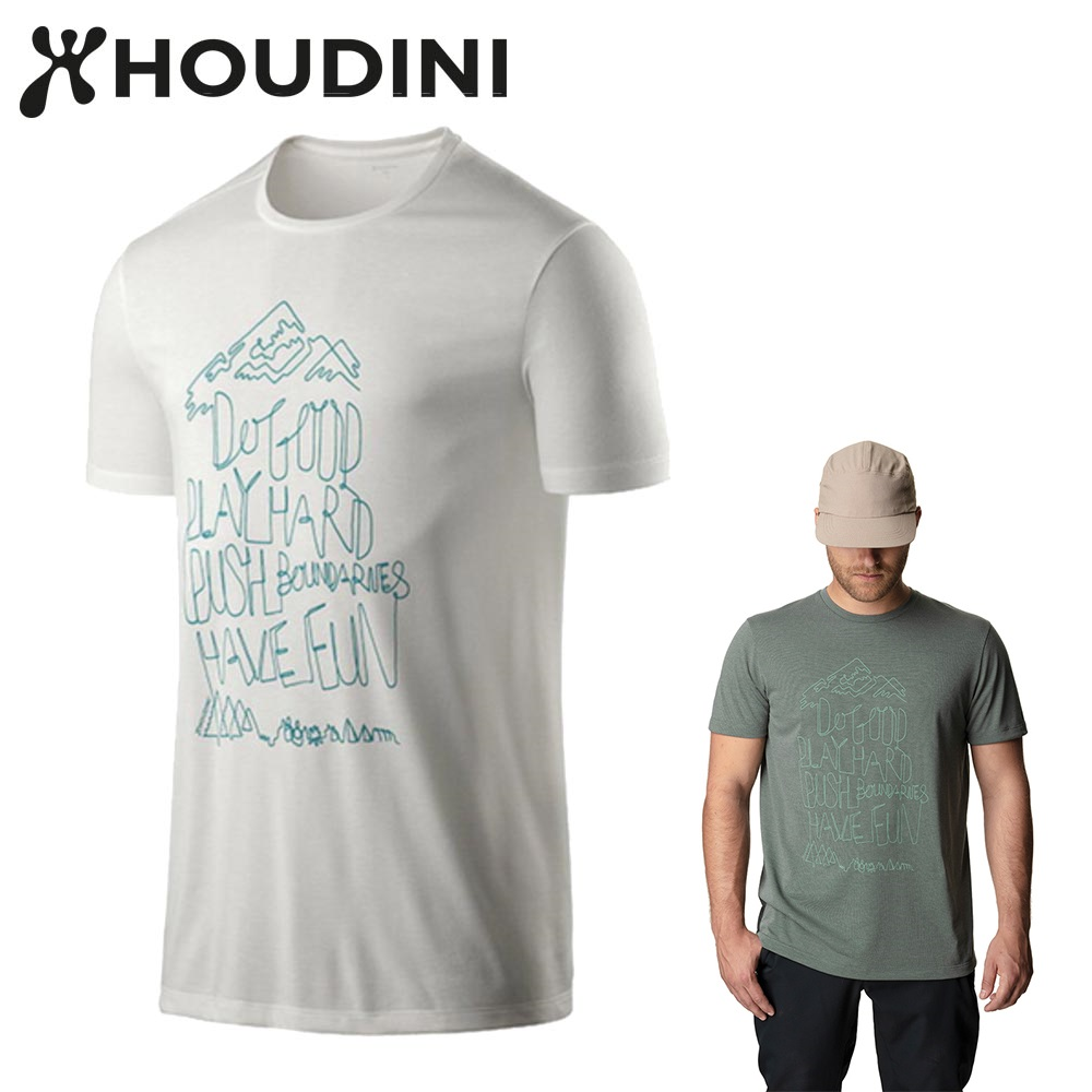 瑞典【Houdini】Ｍ`s Big Up Message Tee 黑 男款夏季短袖-8