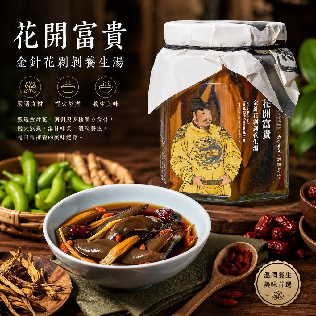 洄瀾醬人-花開富貴~金針花剝剝養生湯300g-2
