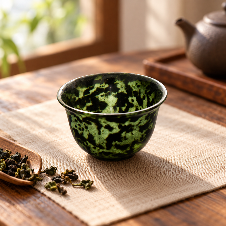 墨玉小杯，茶席靜光