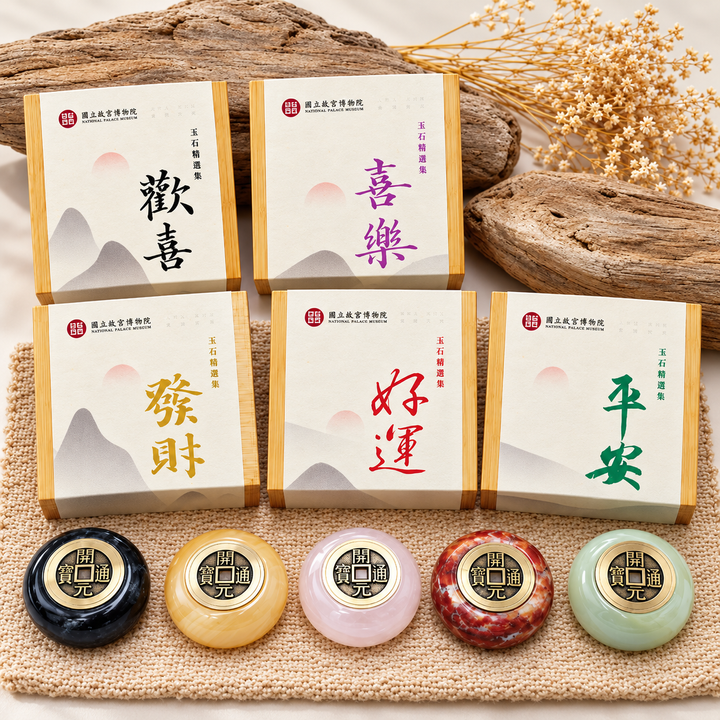 五色吉祥古錢石禮盒-1