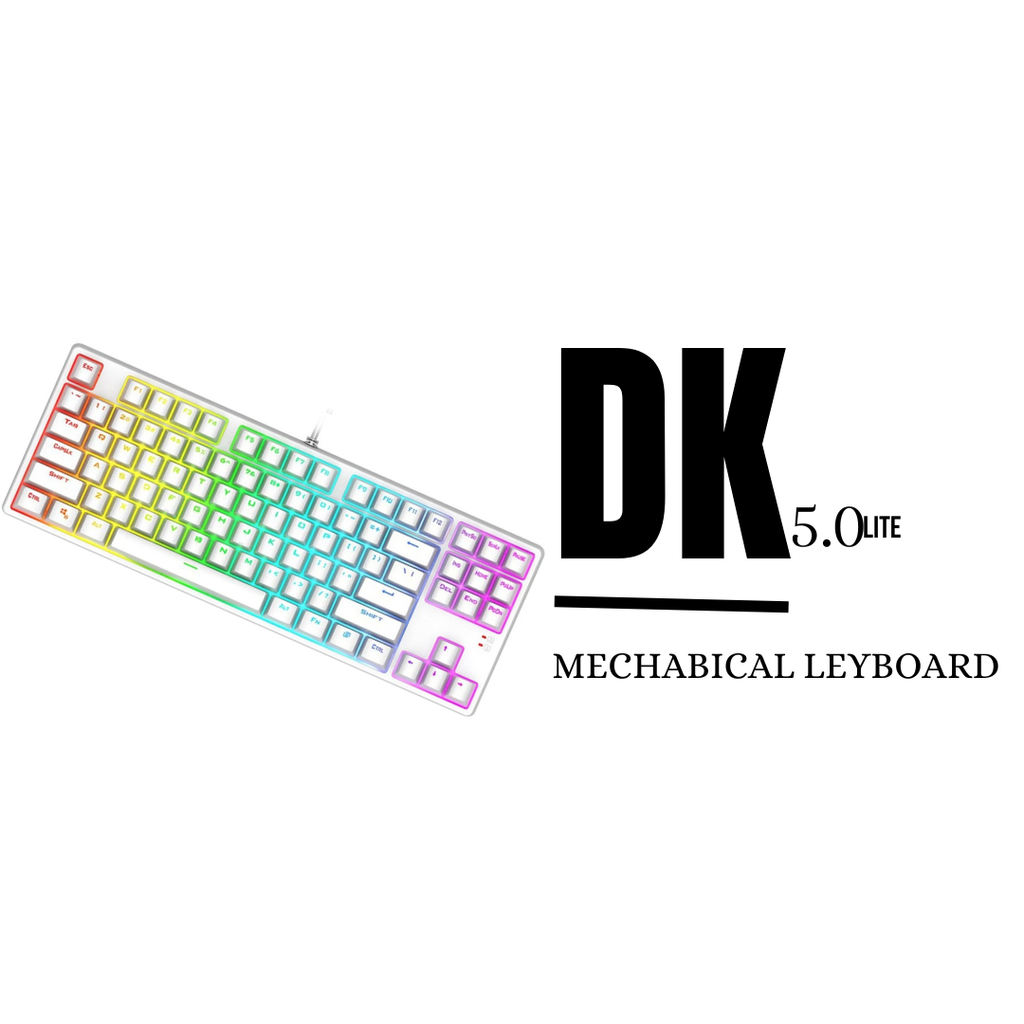 1st player DK5.0 II LITE white  black EDITION 87KEY RGB MECHANICAL SWITCH GAMING KEYBOARD (1)
