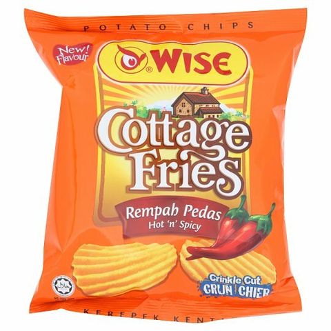 Wise Cottage Fries Hot 'n' Spicy Crinkle Cut Potato Chips 65g.jpg