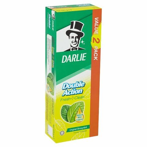 Darlie Double Action Fresh + Clean Original Strong Mint Fluoride Toothpaste 2 x 225g.jpg