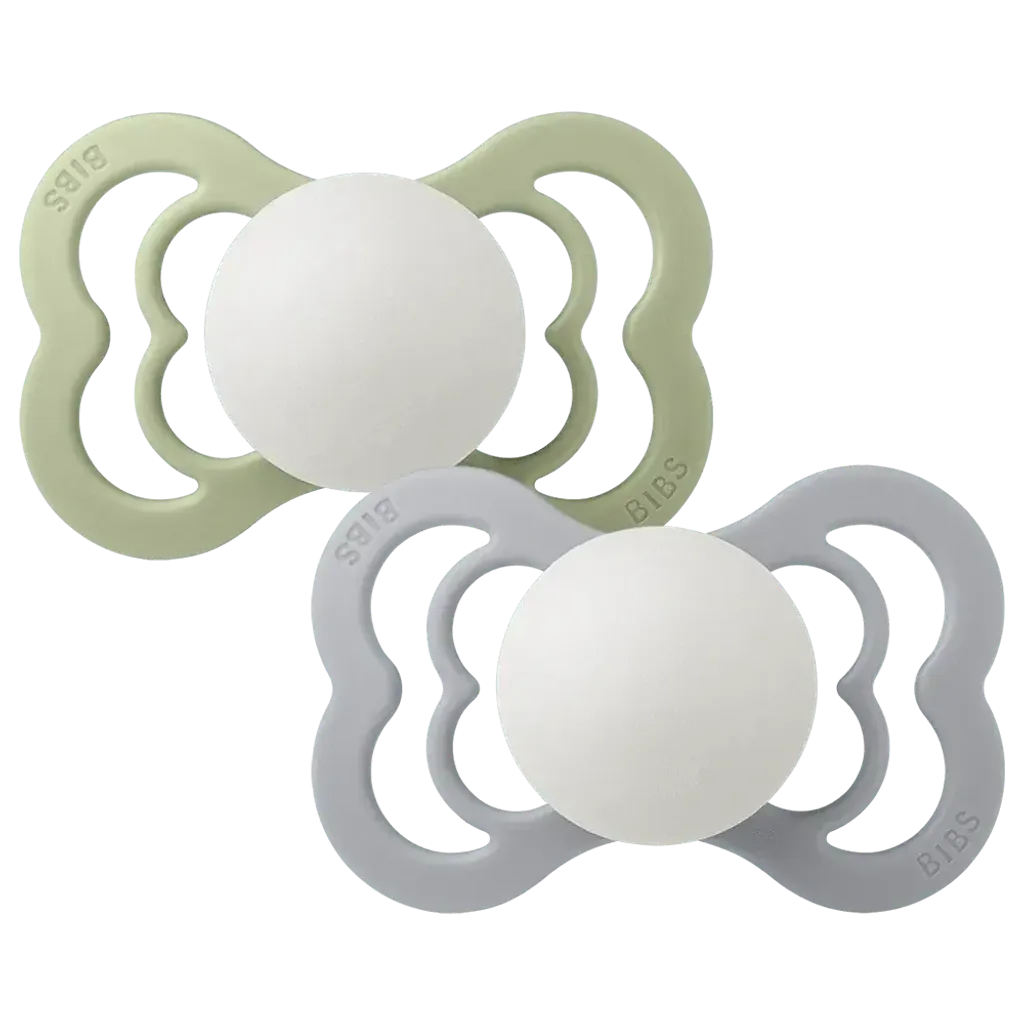 bibs-supreme-glow-2pack-pacifier-sage-cloud-shield