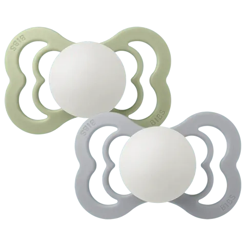 bibs-supreme-glow-2pack-pacifier-sage-cloud-shield