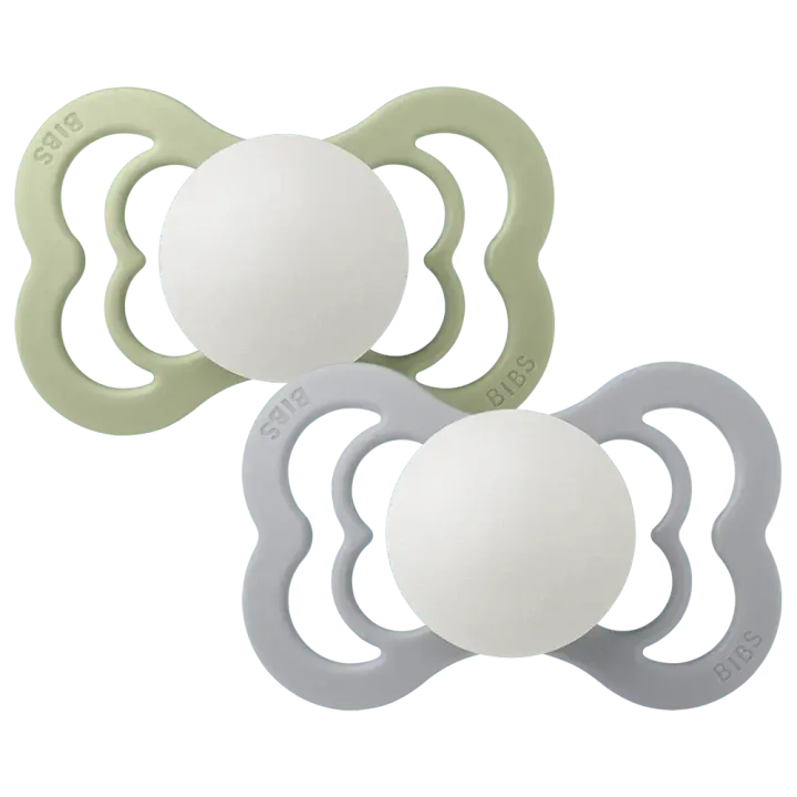 bibs-supreme-glow-2pack-pacifier-sage-cloud-shield