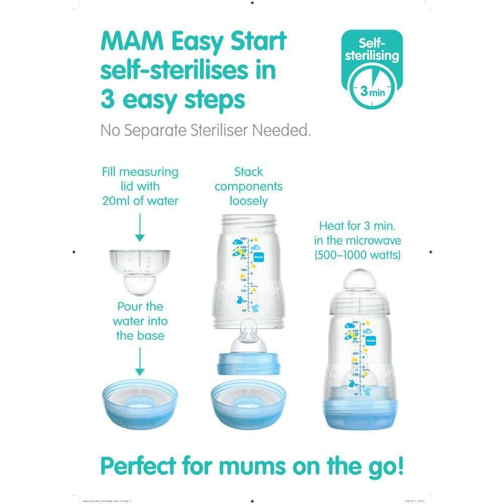 MAM 2 X EASY START ANTI COLIC BOTTLE 160ml TEAT SIZE 1 The Do