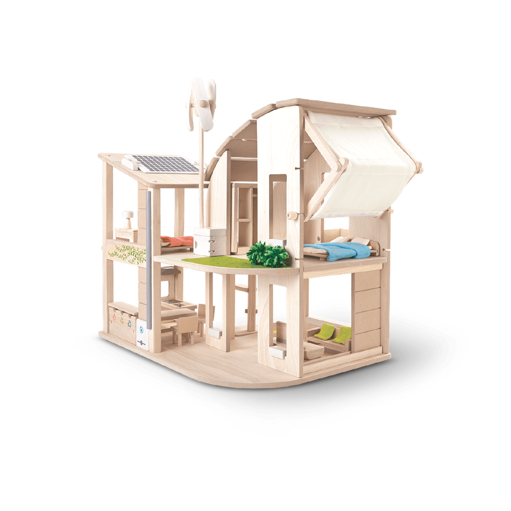 7156_PlanToys_GREEN_DOLLHOUSE_WITH_FURNITURE_Pretend_Play_Imagination_Coordination_Language_and_Communications_Social_Fine_Motor_3yrs_Wooden_toys_Education_toys_Safety_Toys_Non-toxic_0