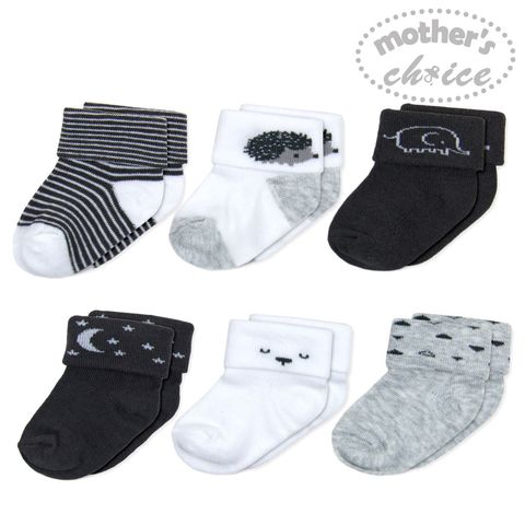 White Newborn Baby Socks by Nurses Choice - Includes 6 Pairs of Unisex Cotton Socks