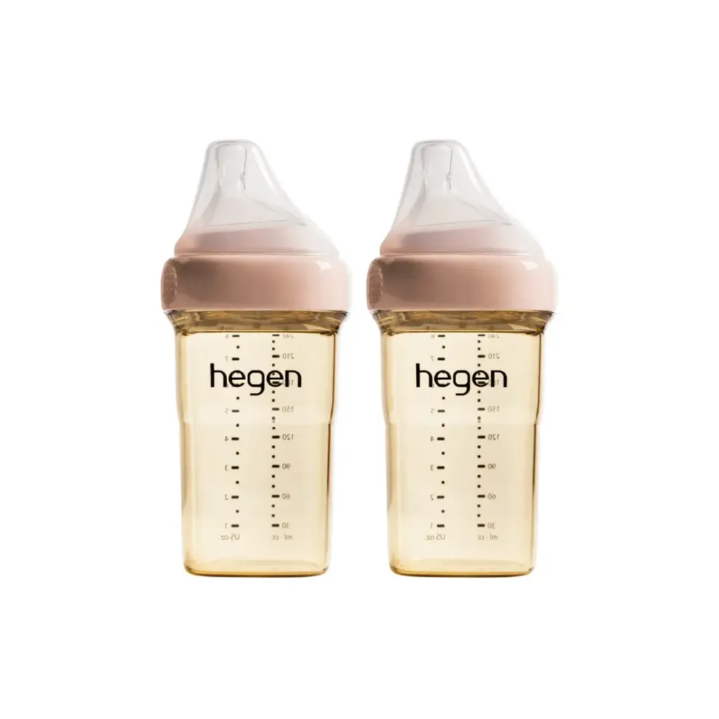 hegen-pctotm-240ml8oz-feeding-bottle-ppsu-2-pack-pink-with-2x-medium-flow-teats-3-to-6-months-hegen-1