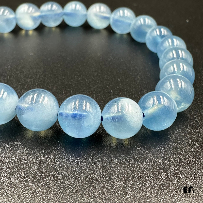 海天藍① 小資族海藍寶』【Efanvei】海藍寶藍天白雲透體手珠手串手鍊天然