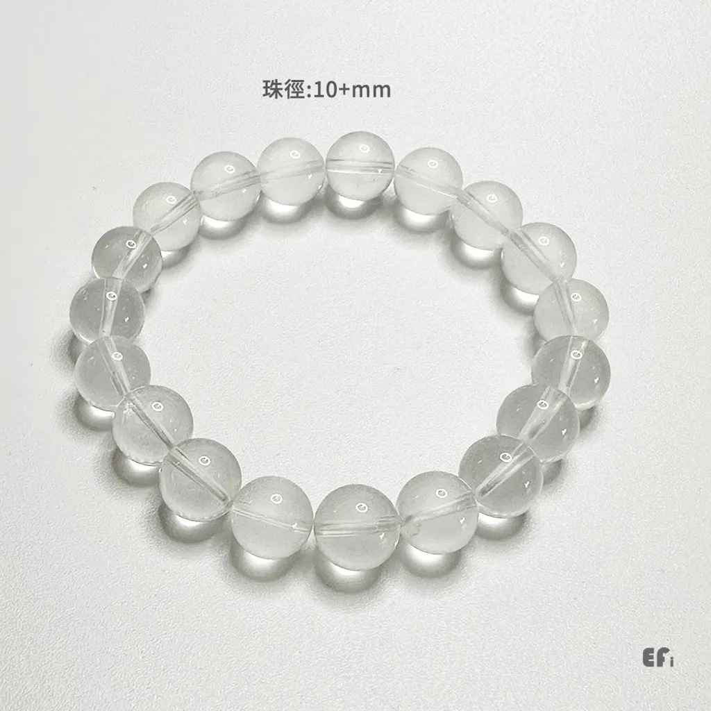 天然奶白晶手珠質感
