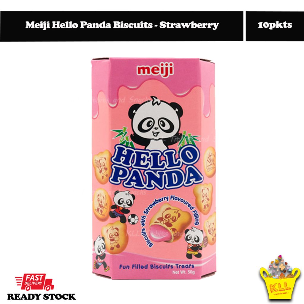 Meiji Hello Panda Biscuits (Chocolate, Strawberry, Milk, Double Chocolate  Flavour) 10pkts x 43g – Kedai Lam Loong Sdn Bhd