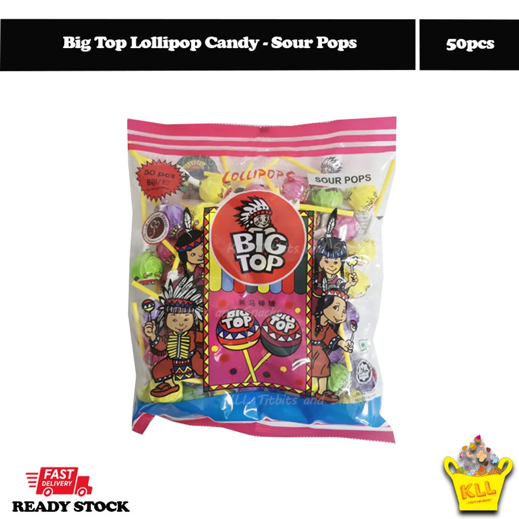 Big Top Lollipop Candy (Mix Fruits/ Sour) - 50pcs – Kedai Lam ...
