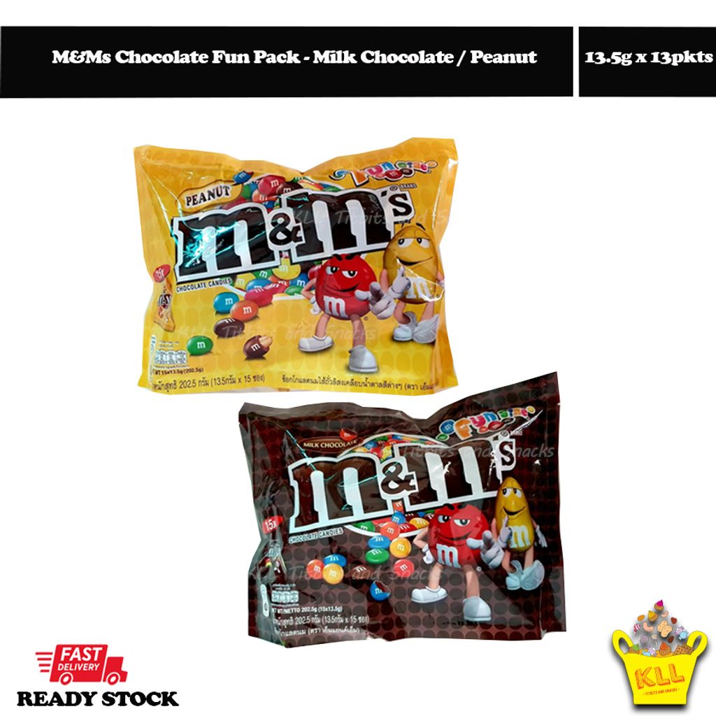 M&Ms Chocolate Fun Pack (Milk Chocolate & Peanut) 13.5g x 13pkts – Kedai  Lam Loong Sdn Bhd