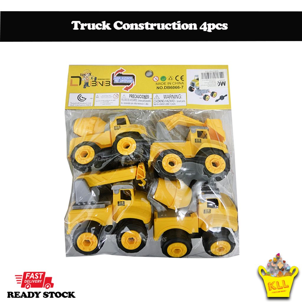 Truck Construction 4pcs - yellow