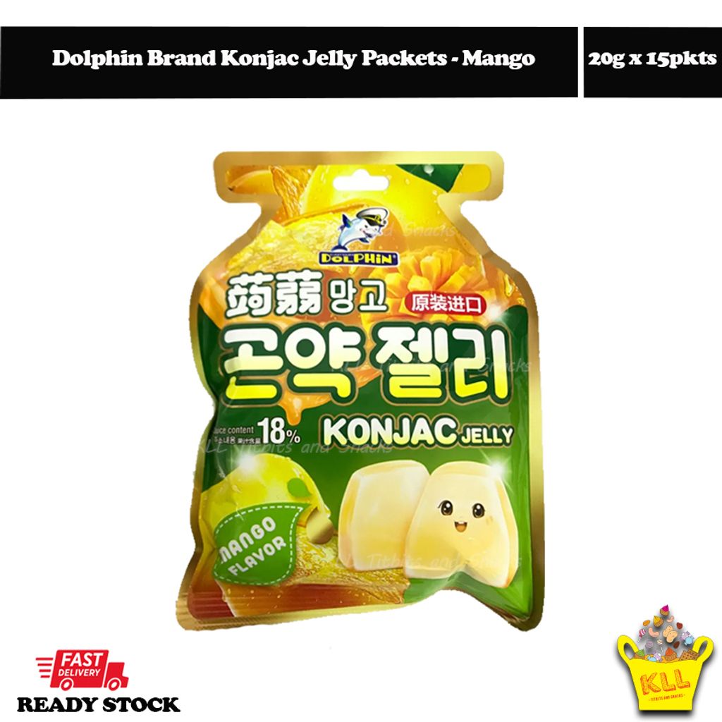 Dolphin Brand Konjac Jelly Packets - mango