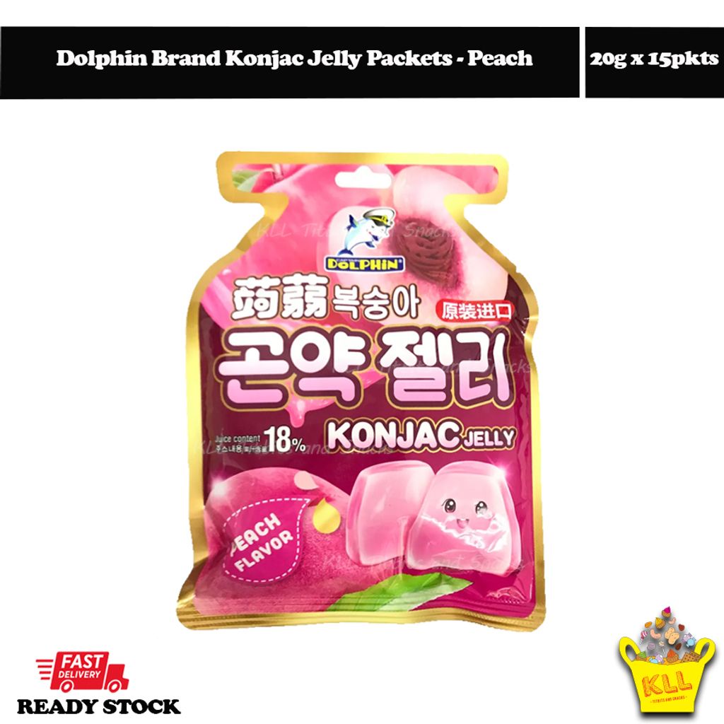 Dolphin Brand Konjac Jelly Packets - peach