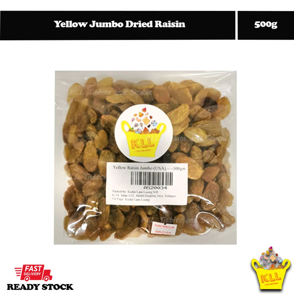 Yellow Jumbo Dried Raisin 500g Kedai Lam Loong Sdn Bhd