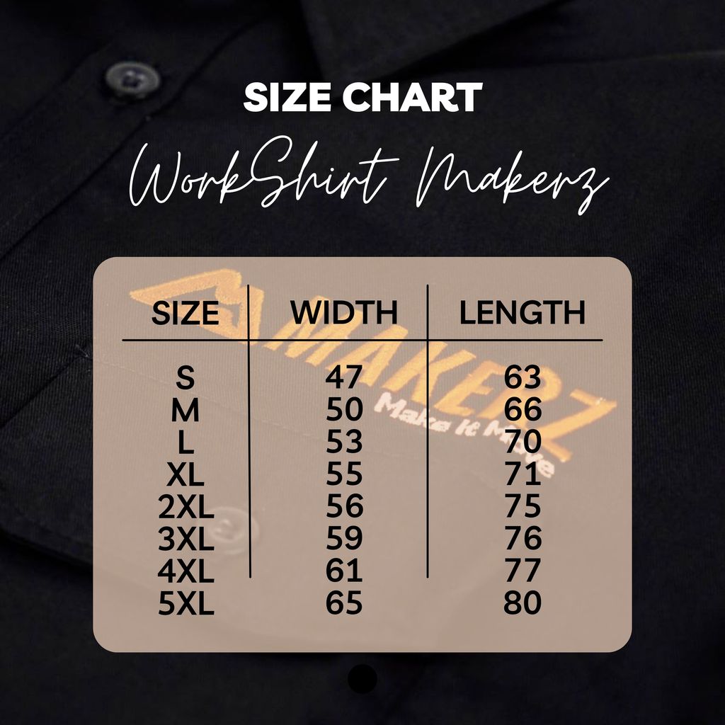 SIZE CHART WORKSHIRT MAKERZ