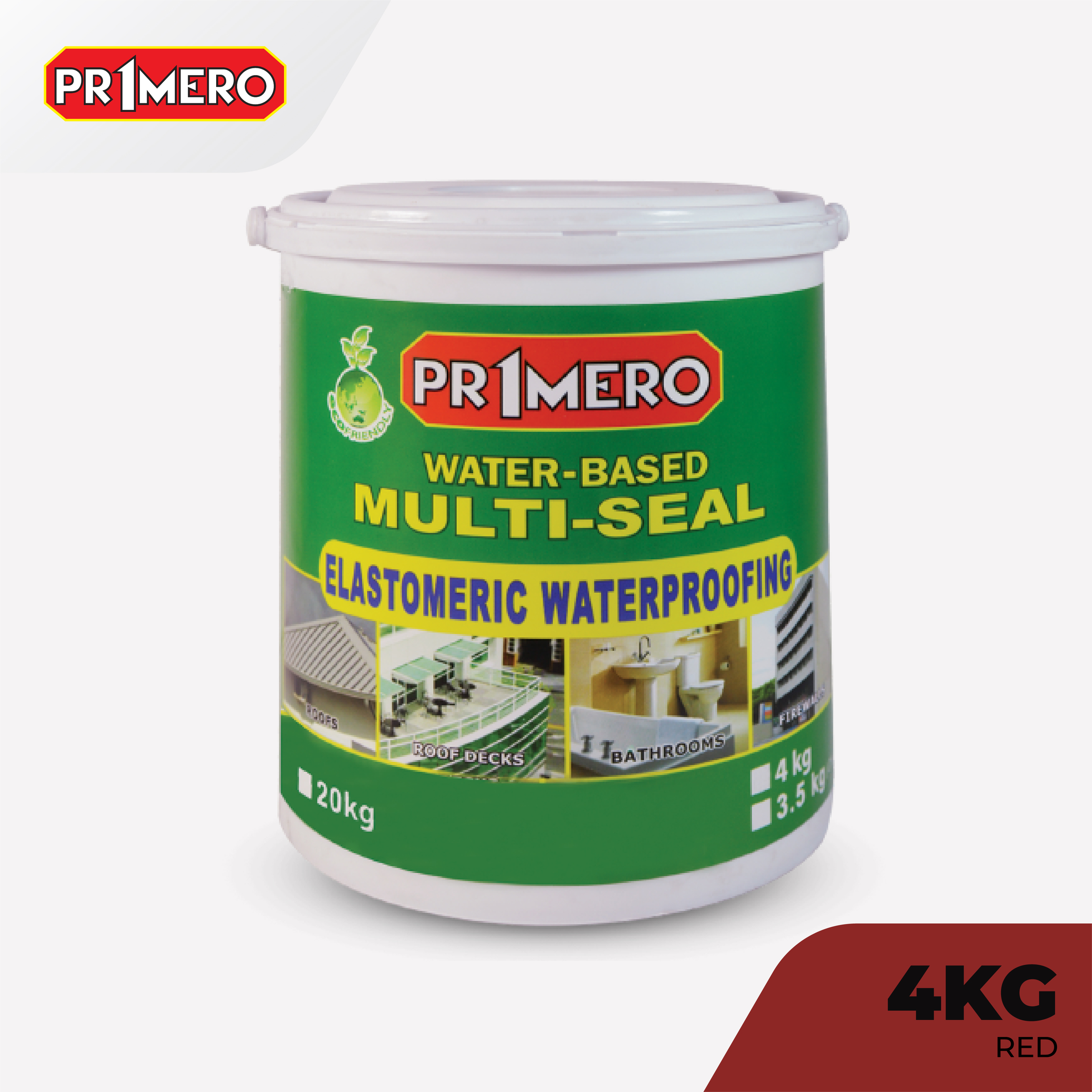 Primero Multi-Seal Elastomeric Waterproofing Sealant Red - 4Kg