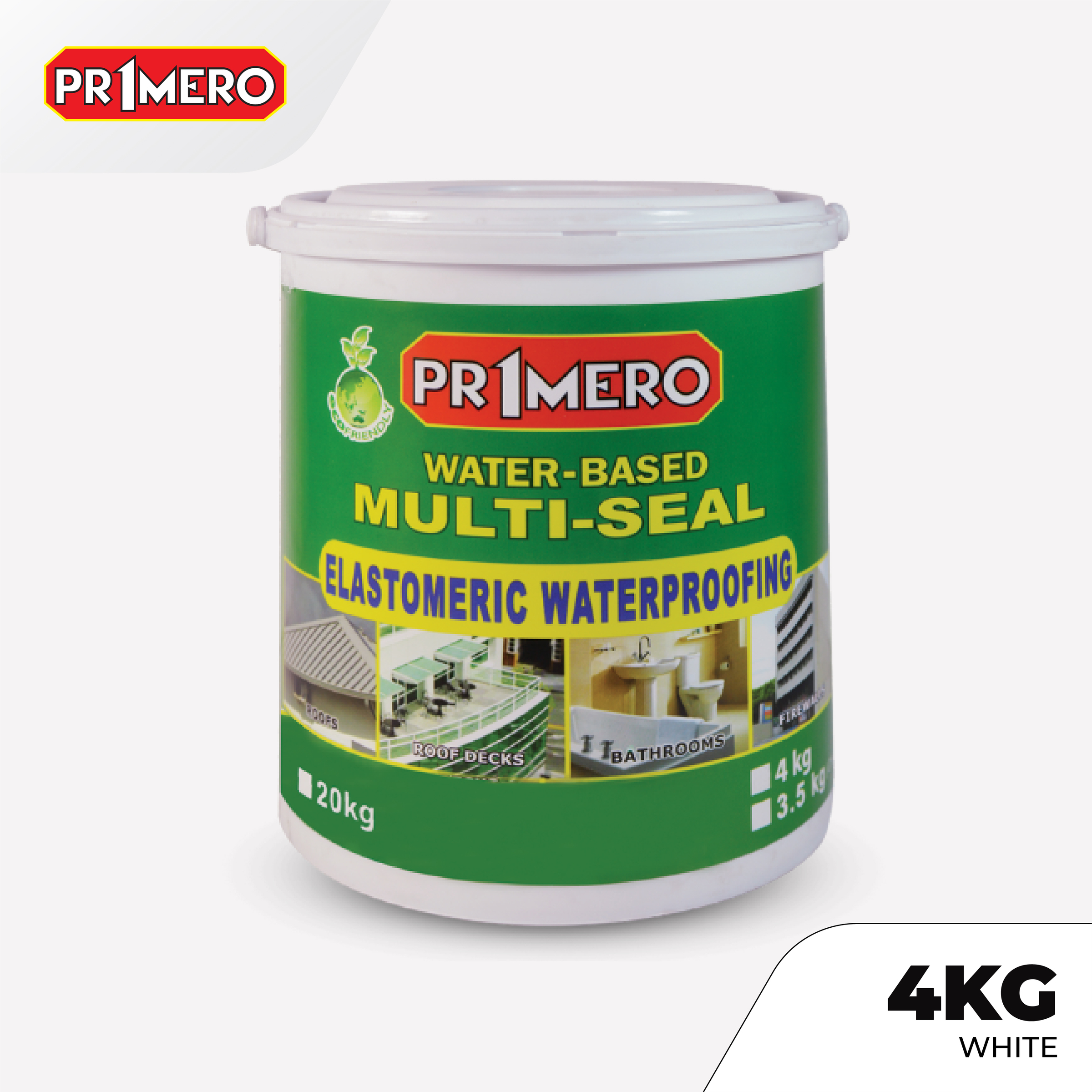 Primero Multi-Seal Elastomeric Waterproofing Sealant White - 4Kg