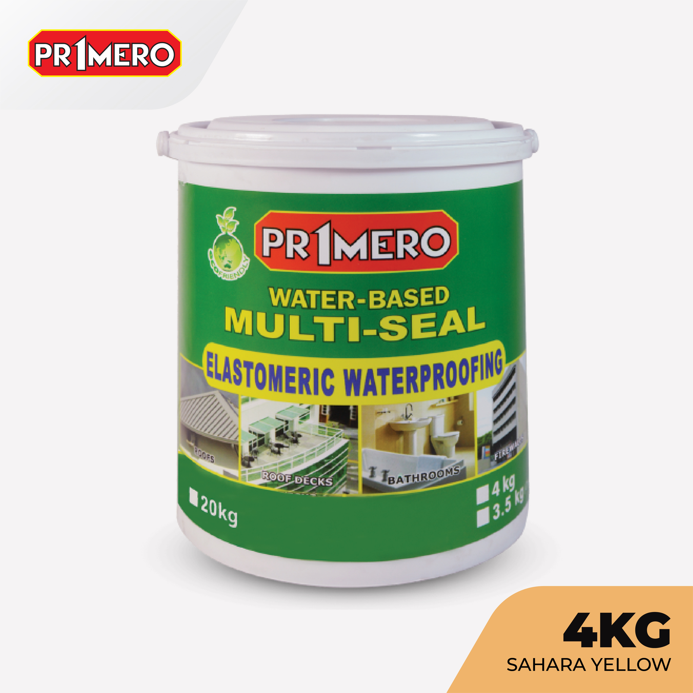 Primero Multi-Seal Elastomeric Waterproofing Sealant Samara Yellow - 4Kg
