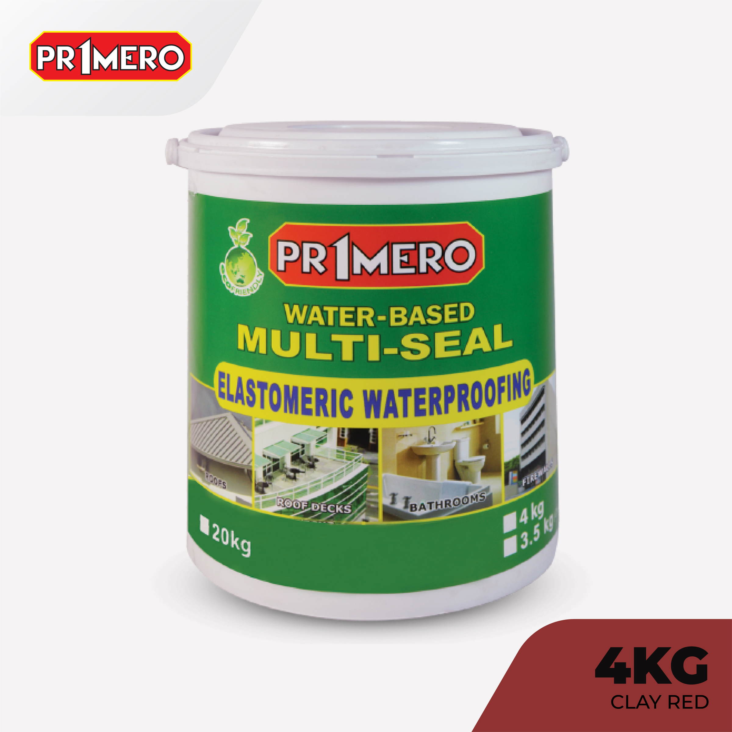 Primero Multi-Seal Elastomeric Waterproofing Sealant Clay Red - 4Kg