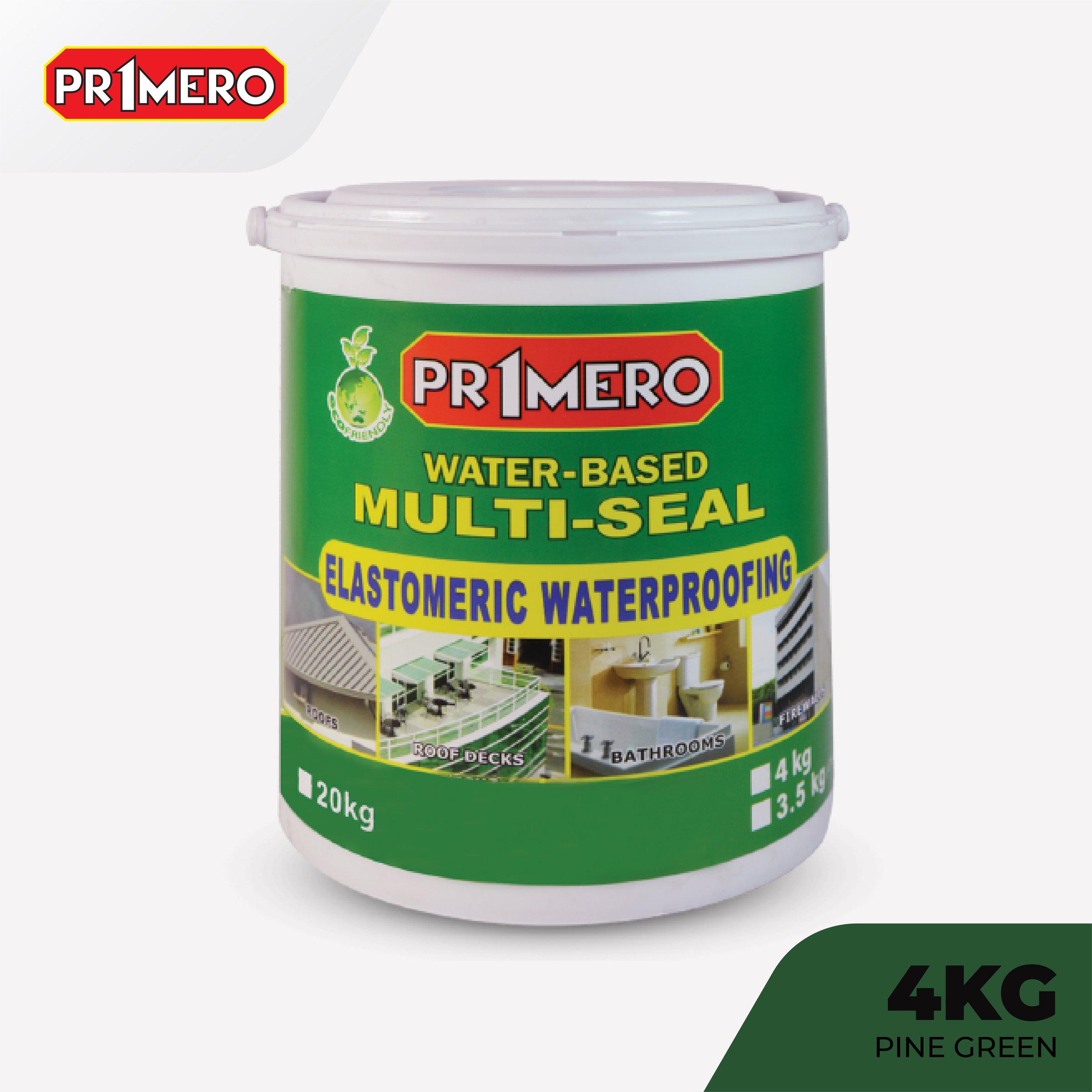 Primero Multi-Seal Elastomeric Waterproofing Sealant Pine Green - 4Kg