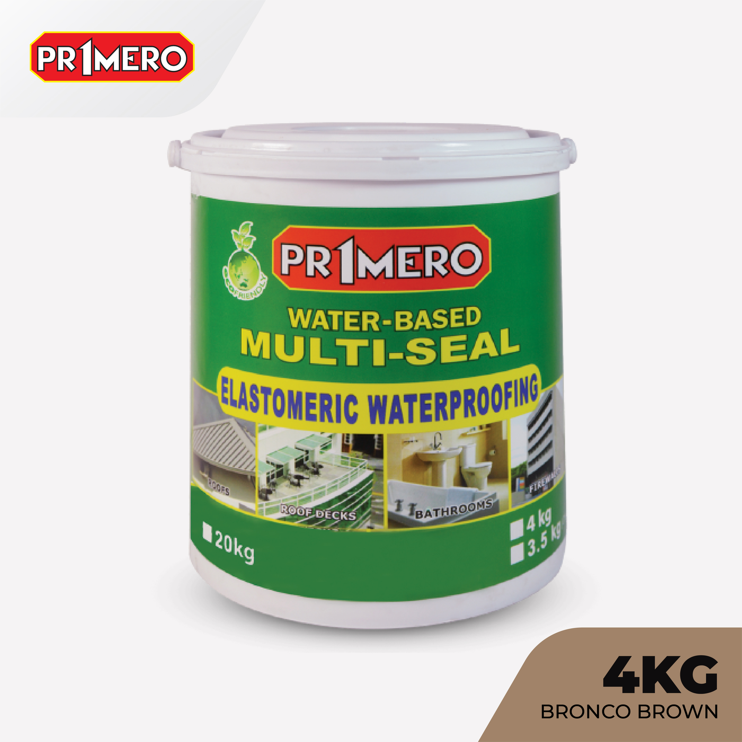Primero Multi-Seal Elastomeric Waterproofing Sealant Bronco Brown - 4Kg