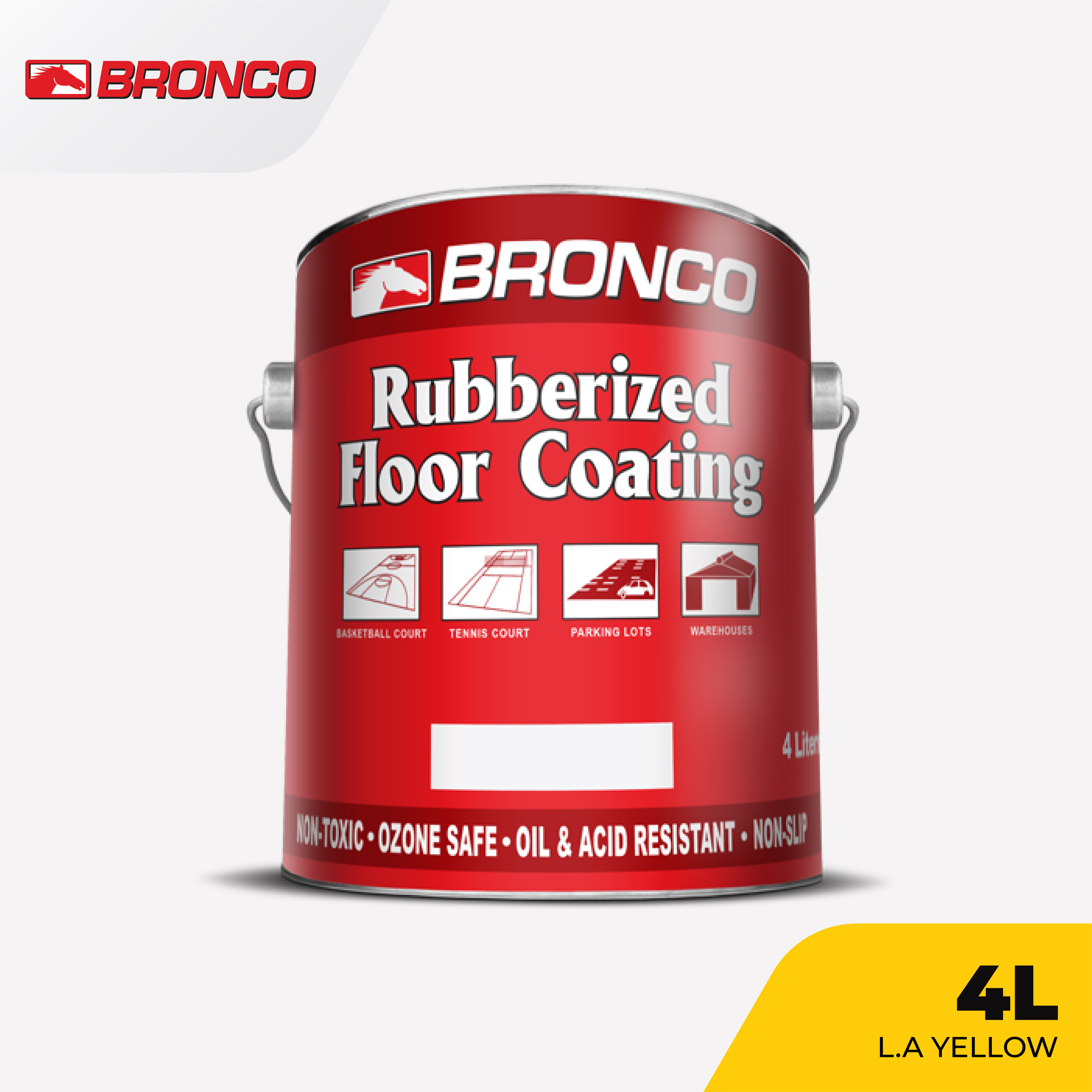 Bronco Rubberized Floor Coating LA Yellow - 4L